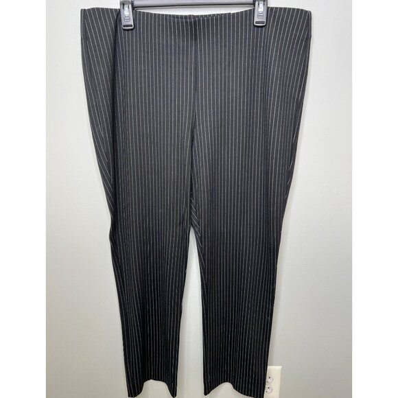 Chicos So Slimming Juliet Pinstripe Straight Pants Black & Ecru 3P - Picture 3 of 12